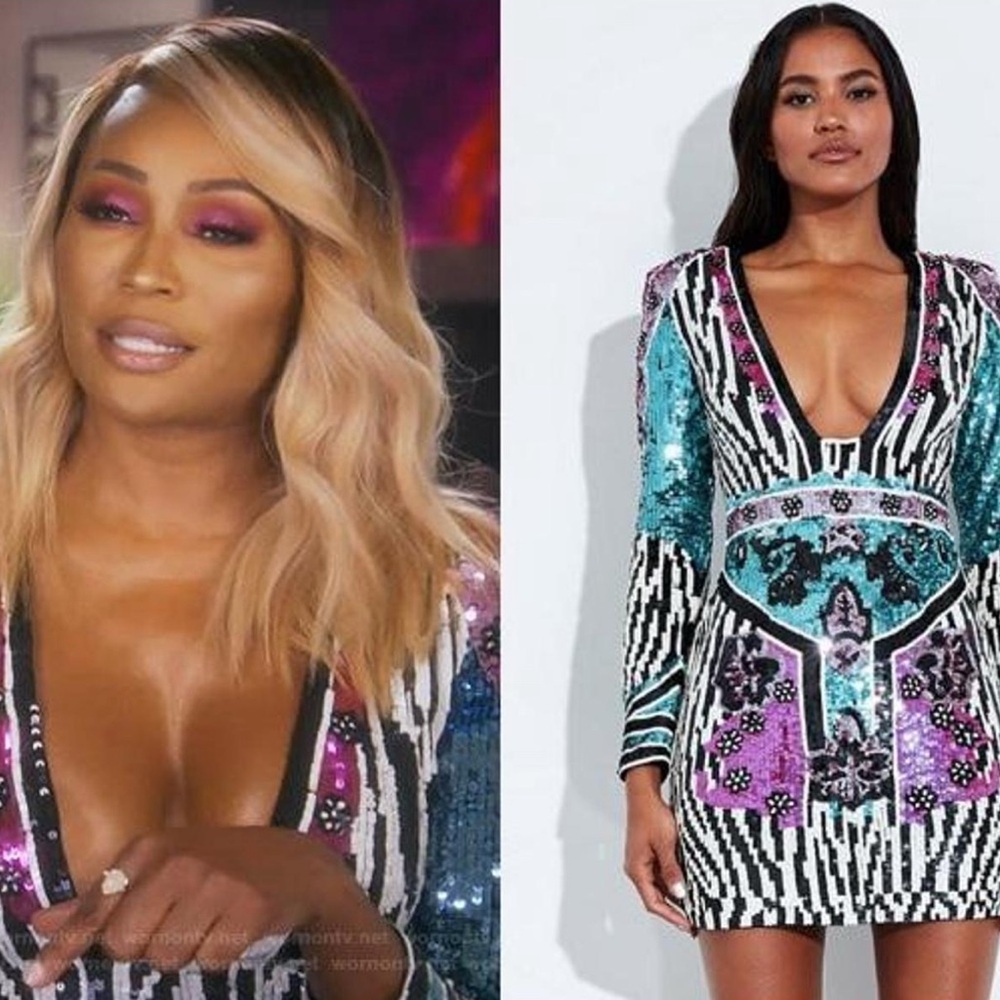 Vibrant Multicolor zebra print Sequin Mini Dress
